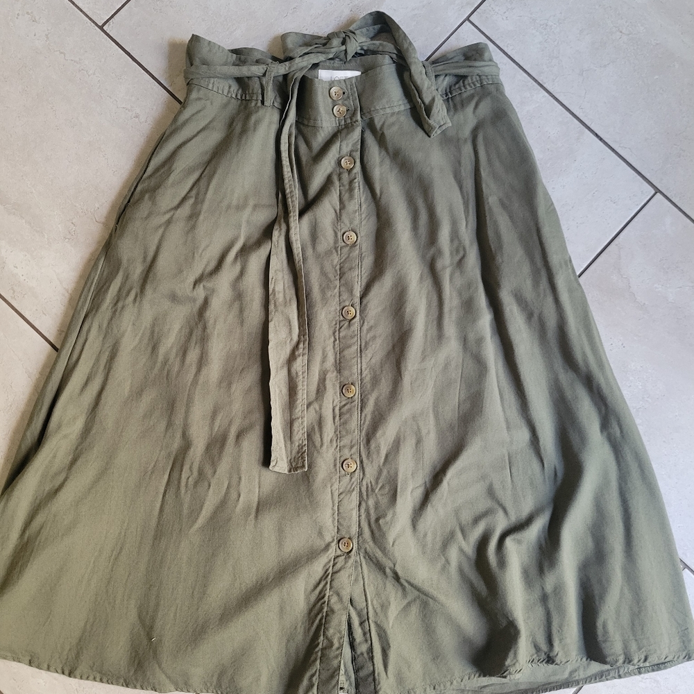 Loft Aline Olive Skirt 12